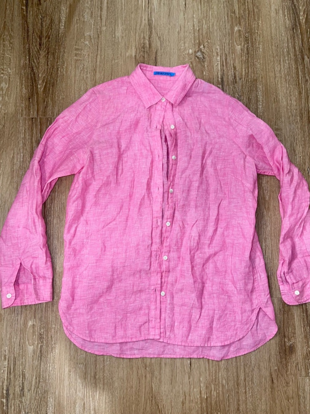 J McLaughlin | J McLaughlin Pink Linen Button-Up Blouse
